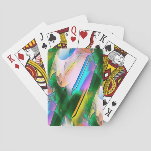 Abstrakte farbenfrohe Blätter im psychedelischen S Spielkarten (Rückseite)