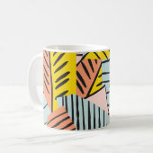 Abstrakte farbenfrohe Blätter, Naturmuster. Kaffeetasse (Vorderseite Links)