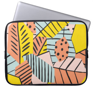 Abstrakte farbenfrohe Blätter, Naturmuster. Laptopschutzhülle