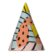 Abstrakte farbenfrohe Blätter, Naturmuster. Partyhütchen (Rechts)