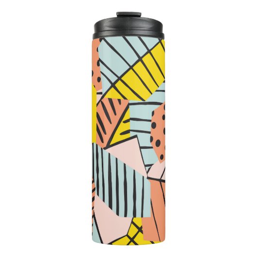 Abstrakte farbenfrohe Blätter, Naturmuster. Thermosbecher (Vorderseite)