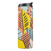 Abstrakte farbenfrohe Blätter, Naturmuster. Thermosbecher (Nach links gedreht)
