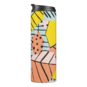 Abstrakte farbenfrohe Blätter, Naturmuster. Thermosbecher (Nach rechts gedreht)
