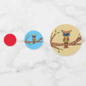 Abstrakte, farbenfrohe, blaue Augen auf den Blätte Konfetti (Vorderseiten)