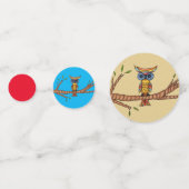 Abstrakte, farbenfrohe, blaue Augen auf den Blätte Konfetti (Rückseiten)