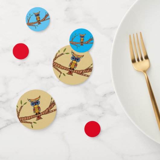 Abstrakte, farbenfrohe, blaue Augen auf den Blätte Konfetti (Gruppe)