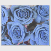 Abstrakte Farbenfrohe Blaue Rose Park/Garten Geschenkpapier (Flach)