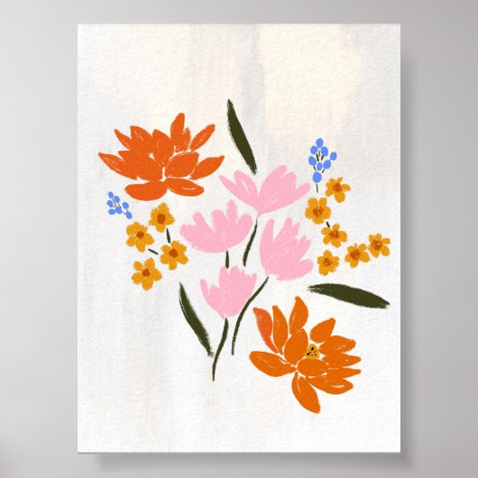 Abstrakte farbenfrohe Blume Bouquet Print Poster (Vorne)