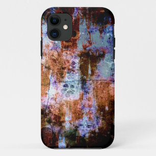 Abstrakte farbenfrohe Blumen-Grunge-Textur iPhone 11 Hülle