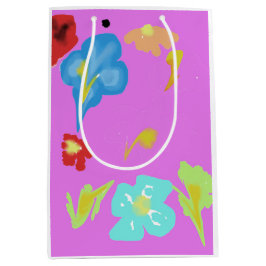 Abstrakte farbenfrohe Blumen-Kunst-Geschenktasche Mittlere Geschenktüte