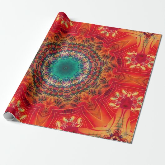 Abstrakte farbenfrohe Blumenziermuster Geschenkpapier (Ungerollt)