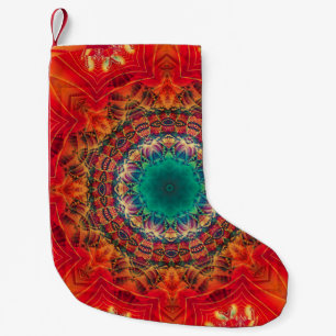 Abstrakte farbenfrohe Blumenziermuster Kleiner Weihnachtsstrumpf