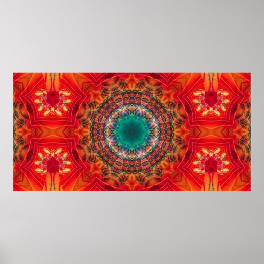 Abstrakte farbenfrohe Blumenziermuster Poster (Vorne)