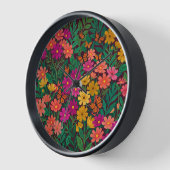Abstrakte farbenfrohe Boho-Cosmos-Blumen-Kunstuhr Uhr (Winkel)