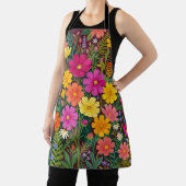 Abstrakte farbenfrohe Boho-Kosmos-Blumen-Schürze Schürze (InSitu)