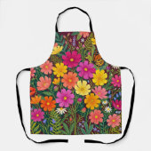 Abstrakte farbenfrohe Boho-Kosmos-Blumen-Schürze Schürze (Vorderseite)