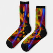 Abstrakte, farbenfrohe Bright Line Kurven Socken (Linkes Detail)