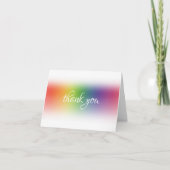 Abstrakte Farbenfrohe Dankeschön Hand Script Elega Dankeskarte (Vorderseite)