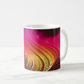 Abstrakte, farbenfrohe Digitallandschaft mit fließ Kaffeetasse (VorderseiteRechts)
