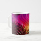 Abstrakte, farbenfrohe Digitallandschaft mit fließ Kaffeetasse (Vorderseite Links)
