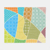 Abstrakte, farbenfrohe Doodle-Muster im Mosaikstil Fleecedecke (Vorderseite (Horizontal))