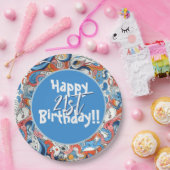 Abstrakte, farbenfrohe Doodles Pappteller (Party)