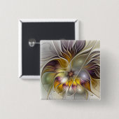 Abstrakte farbenfrohe Fantasy-Blume moderne Frakta Button (Vorne & Hinten)