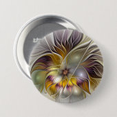 Abstrakte farbenfrohe Fantasy-Blume moderne Frakta Button (Vorne & Hinten)