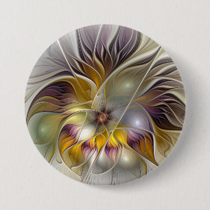Abstrakte farbenfrohe Fantasy-Blume moderne Frakta Button