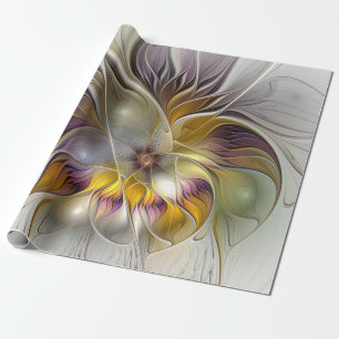Abstrakte farbenfrohe Fantasy-Blume moderne Frakta Geschenkpapier