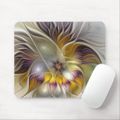 Abstrakte farbenfrohe Fantasy-Blume moderne Frakta Mousepad (Mit Mouse)