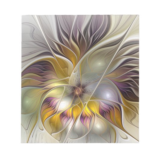 Abstrakte farbenfrohe Fantasy-Blume moderne Frakta Notizblock (Vorderseite)