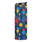 Abstrakte farbenfrohe Farbspritzer Thermosbecher (Nach links gedreht)