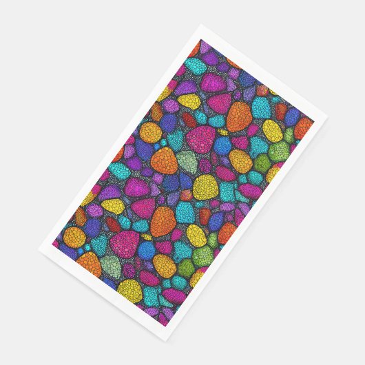 Abstrakte, farbenfrohe Felsen Serviette (Ecke)