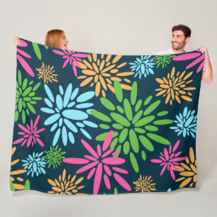 Abstrakte farbenfrohe Feuerwerke Blume Fleece Blan