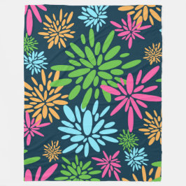 Abstrakte farbenfrohe Feuerwerke Blume Fleece Blan