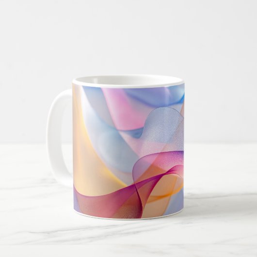 Abstrakte farbenfrohe fließende Bänder Kaffeetasse (Vorderseite Links)