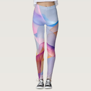 Abstrakte farbenfrohe fließende Bänder Leggings