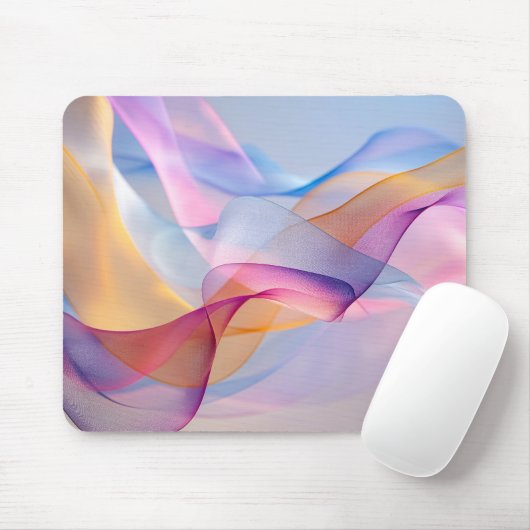Abstrakte farbenfrohe fließende Bänder Mousepad (Mit Mouse)