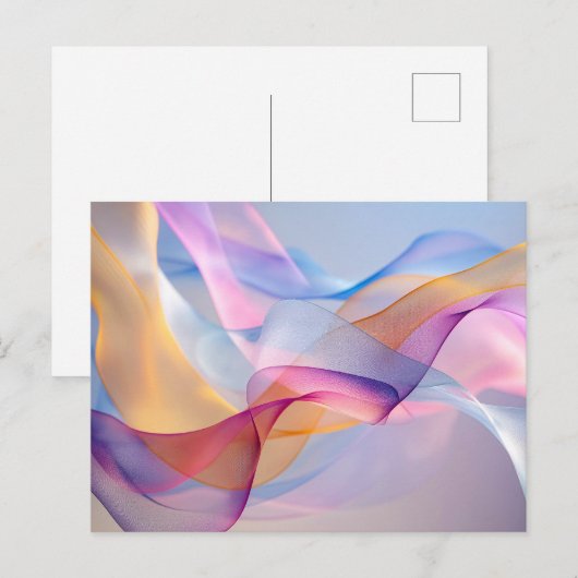 Abstrakte farbenfrohe fließende Bänder Postkarte (Vorne/Hinten)