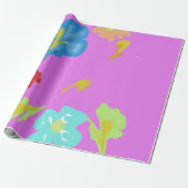 Abstrakte farbenfrohe florale Kunst-Geschenkpapier Geschenkpapier (Ungerollt)