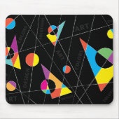 Abstrakte, farbenfrohe Formen auf schwarzem Hinter Mousepad (Vorne)