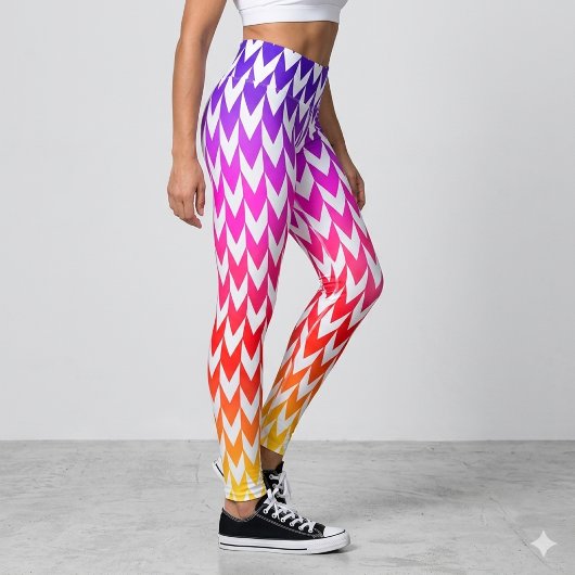 Abstrakte farbenfrohe Formen Weiße Leggings