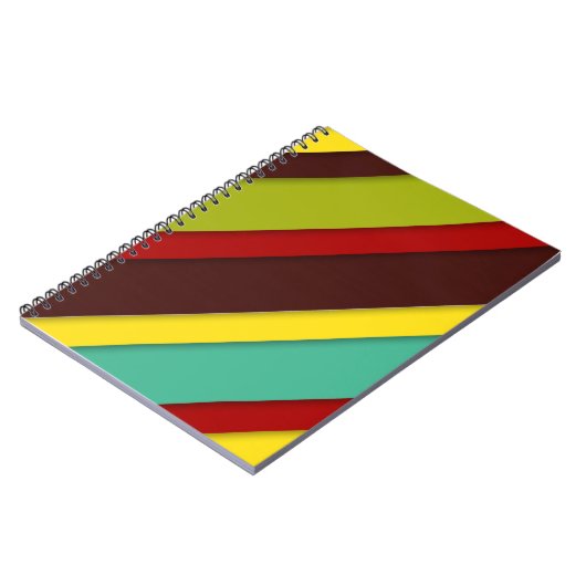 Abstrakte, farbenfrohe geometrische Linien Notizblock (Linke Seite)