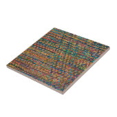 Abstrakte farbenfrohe geometrische Patchworkarbeit Fliese (Seite)