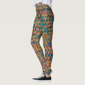 Abstrakte farbenfrohe geometrische Patchworkarbeit Leggings (Links)