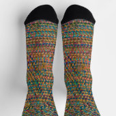 Abstrakte farbenfrohe geometrische Patchworkarbeit Socken (Oben)