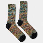 Abstrakte farbenfrohe geometrische Patchworkarbeit Socken (Rechts)