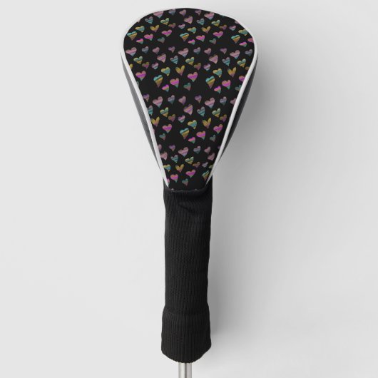 Abstrakte Farbenfrohe Herzen Süße Muster Golf Headcover (Vorderseite)