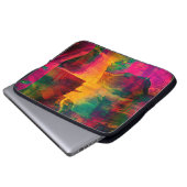 abstrakte, farbenfrohe Hintergrundkunst aus Papier Laptopschutzhülle (Vorne Knopf)